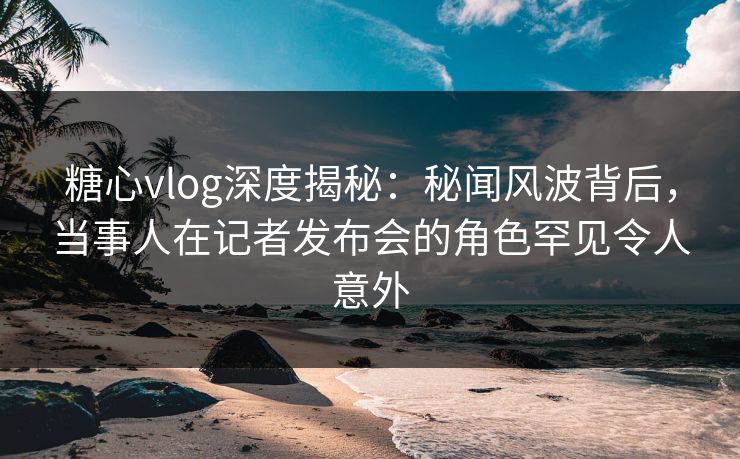 糖心vlog深度揭秘：秘闻风波背后，当事人在记者发布会的角色罕见令人意外